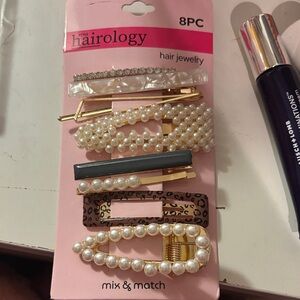 Pearl and Gold Hair Clip Set